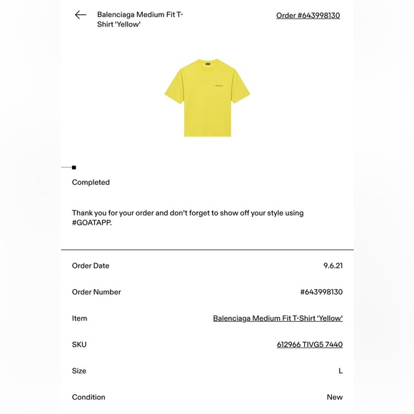 Balenciaga Medium Fit T-Shirt 'Yellow' size L - Picture 3 of 10